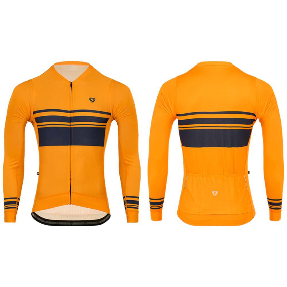 Camiseta Manga Larga Basic Amarillo, Ciclismo